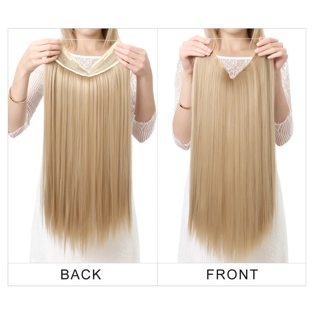 Natural one piece long straight wig