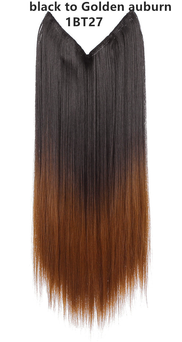 Natural one piece long straight wig