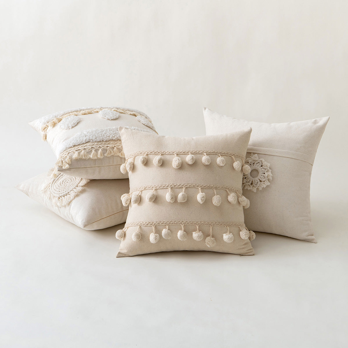 Lace fur ball tassel Morocco backrest pillowcase