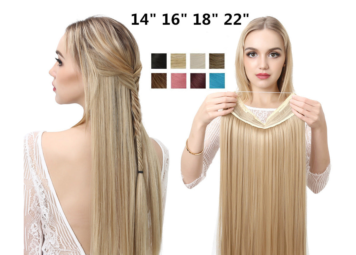 Natural one piece long straight wig
